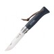 Нож Opinel №8 Trekking, нержавеющая сталь, кожаный темляк, серый, 001706