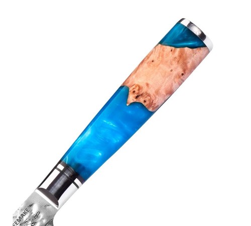 Нож из дамасской стали для овощей Keemake 3 Inch Peeling Knife, синий + бежевый