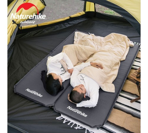 Коврик самонадувной туристический Naturehike D03 Dark Grey, 6927595711491