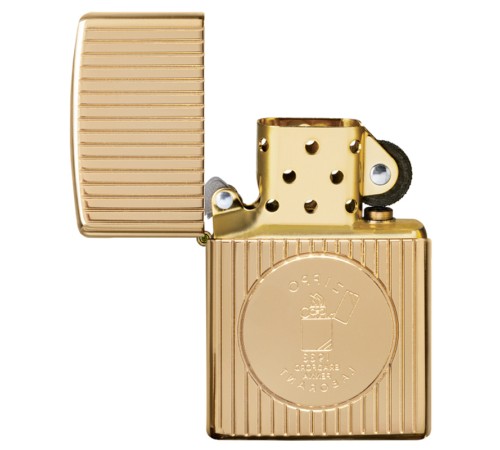 Зажигалка ZIPPO Armor® Founder's Day с покрытием Gold Plate, латунь/сталь, золотистая, 38x13x57 мм
