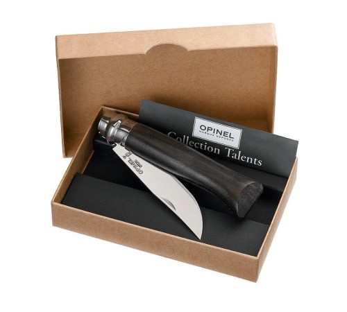 Нож Opinel №8, нержавеющая сталь, рукоять эбеновое дерево, подарочная упаковка, 001352
