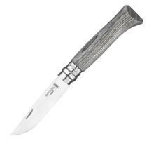 Нож Opinel №08, нержавеющая сталь, ручка из березы, серая  ручка, 002389