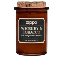 Ароматизированная свеча ZIPPO Whiskey & Tobacco, воск/хлопок/кора древесины/стекло, 70x100 мм