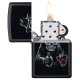 Зажигалка ZIPPO Bar Skull Design с покрытием Black Matte, латунь/сталь, чёрная, матовая, 38x13x57 мм