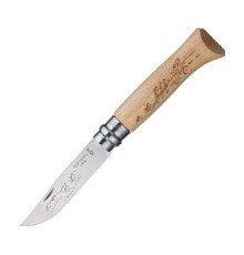 Нож Opinel №8, нержавеющая сталь, рукоять бук, гравировка велосипедист, 001790
