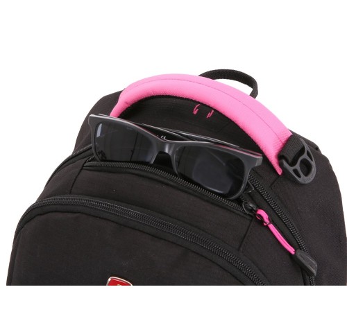Рюкзак SWISSGEAR, черный/фуксия, фьюжн/2 мм рипстоп, 32x15x46 см, 22 л