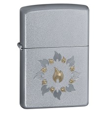 Зажигалка ZIPPO Classic с покрытием Satin Chrome™, латунь/сталь, серебристая, матовая, 36x12x56 мм
