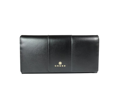 Кошелёк Cross Kelly Wall Black, кожа наппа, гладкая, цвет чёрный, 20 x 11 x 2,5 см