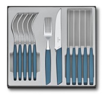 Кухонный набор Victorinox Swiss Modern Table Set 12шт с син. ручкой (6 ножей tomato, 6 вилок) 6.9096.11W2.12