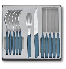 Кухонный набор Victorinox Swiss Modern Table Set 12шт с син. ручкой (6 ножей tomato, 6 вилок) 6.9096.11W2.12