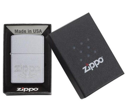 Зажигалка ZIPPO Classic с покрытием Satin Chrome™, латунь/сталь, серебристая, матовая, 38x13x57 мм