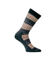 Носки Lasting TWP 807, wool+polypropylene, черный с коричневым рисунком, размер L , TWP807L