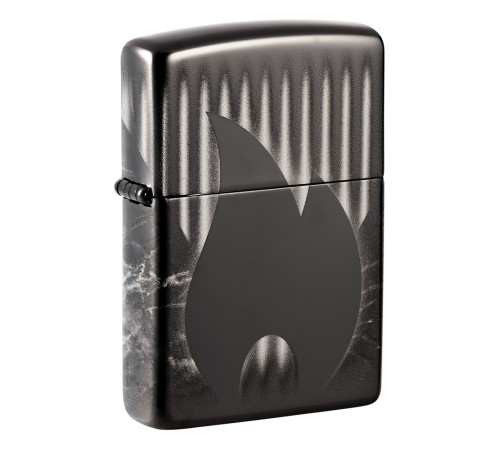 Зажигалка ZIPPO Classic с покрытием High Polish Black, латунь/сталь, черная, глянцевая, 38x13x57 мм