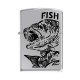 Зажигалка ZIPPO Чёрный окунь, латунь/сталь с покрытием High Polish Chrome, серебристая, 38x13x57 мм