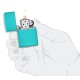 Зажигалка ZIPPO Classic с покрытием Flat Turquoise, латунь/сталь, бирюзовая, матовая, 38x13x57 мм