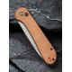 Складной нож CIVIVI Button Lock Elementum 14C28N Steel Gray Stonewashed Handle Brown Micarta