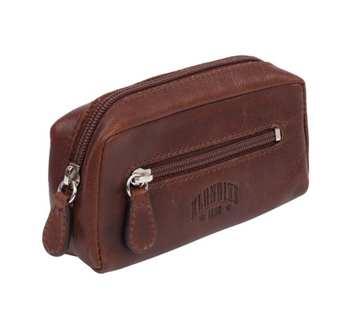 Ключница KLONDIKE Dawson, натуральная кожа в коричневом цвете, 11 х 3 х 6 см