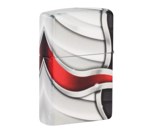 Зажигалка Zippo Flame Design с покрытием White Matte, латунь/сталь, белая, матовая, 38x13x57 мм