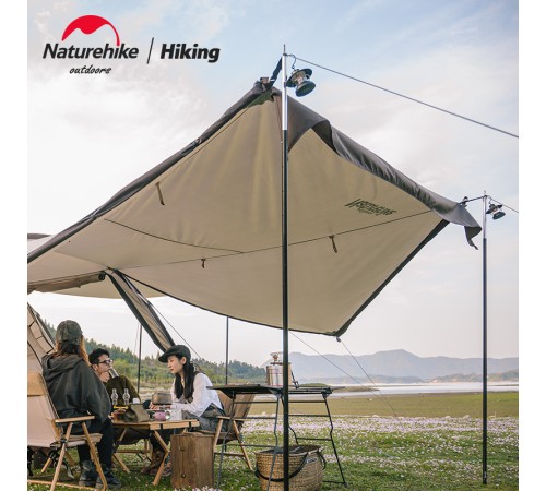 Стойки для тента Naturehike NH22PJ040 алюминиевый сплав 1,7-2.0 м, 4 секции (2шт), цвет черный, 6927595708712