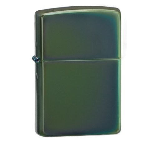 Зажигалка ZIPPO Classic с покрытием Chameleon™, латунь/сталь, зелёная, глянцевая, 38x13x57 мм