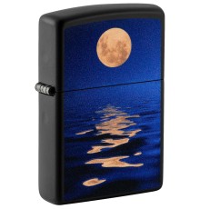 Зажигалка ZIPPO Moon Sunset с покрытием Black Light, латунь/сталь, чёрная, матовая, 38x13x57 мм