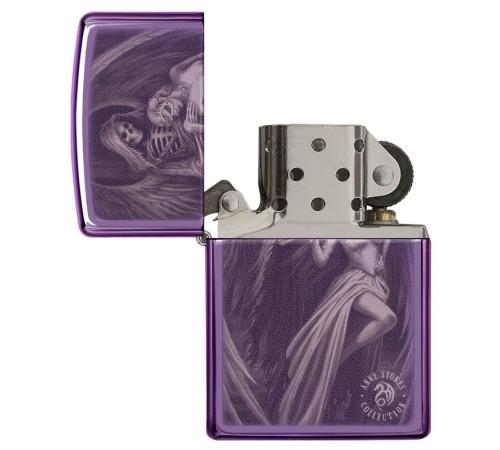 Зажигалка ZIPPO Anne Stokes с покрытием Abyss™, латунь/сталь, сиреневая, глянцевая, 38x13x57 мм