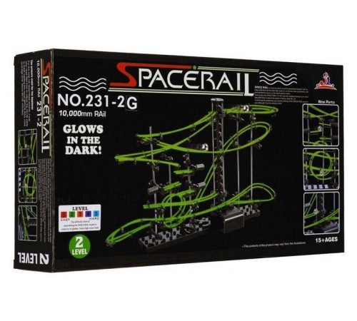 Конструктор динамический Spacerail 231-2G, 10м (Level 2), светящиеся рельсы