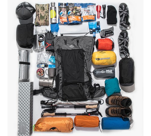 Рюкзак Naturehike Rock Series NH19BP095 60L+5L с рамой, dyneema,  черный, 6927595761649