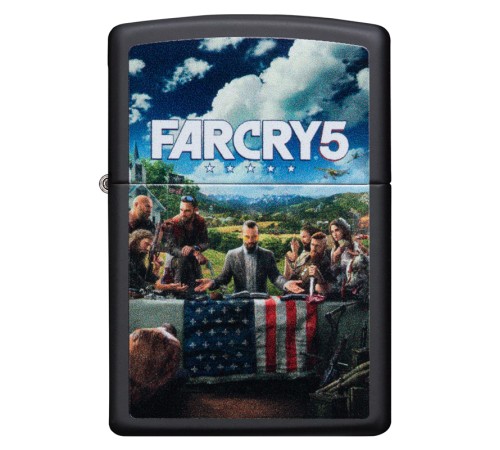 Зажигалка ZIPPO Far Cry® 5 с покрытием Black Matte, латунь/сталь, чёрная, матовая, 38x13x57 мм