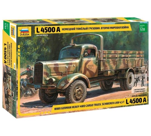 Сборная модель ZVEZDA Немецкий тяжелый грузовик L 4500A, 1/35