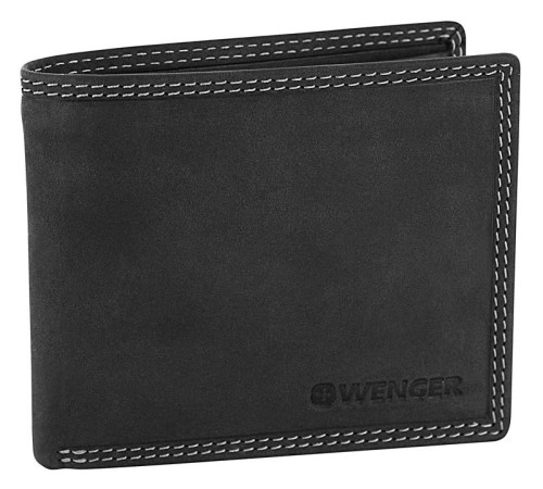 Портмоне WENGER Le Rubli, черный, воловья кожа, 11×2×9,5 см
