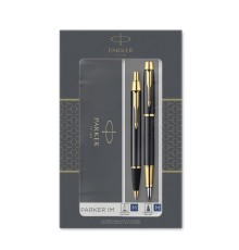 Подарочный набор Parker: IM Core Black GT - ручки перьевая и шариковая