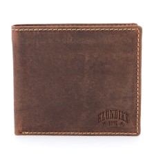 Бумажник KLONDIKE Yukon, натуральная кожа в коричневом цвете, 11 х 2 х 9,5 см