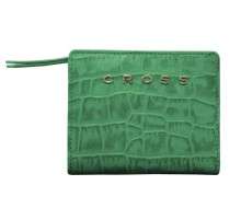 Кошелёк Cross Bebe Coco, кожа наппа фактурная, цвет зелёный/рыжий, 11,2 х 9,4 х 2 см