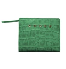 Кошелёк Cross Bebe Coco, кожа наппа фактурная, цвет зелёный/рыжий, 11,2 х 9,4 х 2 см