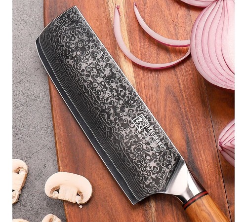 Нож из дамасской стали для хлеба Keemake 8 Inch Bread Knife, черный
