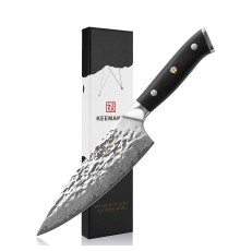Нож шеф-повара из дамасской стали Keemake 6,5 Inch Chef Knife, черный