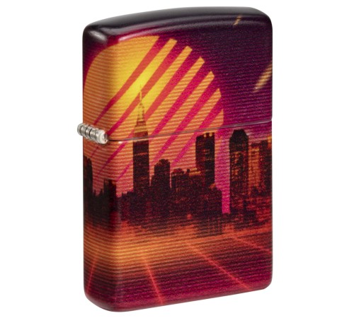 Зажигалка ZIPPO Cyber City с покрытием 540 Matte, латунь/сталь, оранжевая 38x13x57 мм