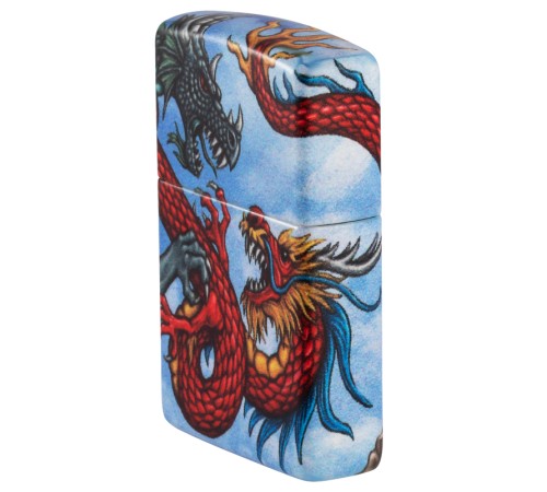 Зажигалка Zippo Dragon с покрытием White Matte, латунь/сталь, разноцветная, матовая, 38x13x57 мм