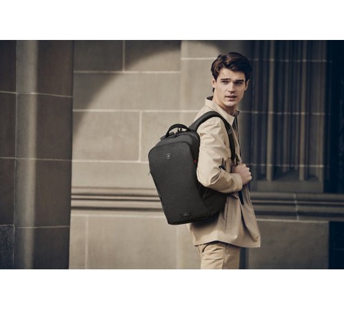 Рюкзак WENGER MX Light 16”, серый, 100% полиэстер, 31х20х44 см, 21 л