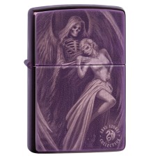 Зажигалка ZIPPO Anne Stokes с покрытием Abyss™, латунь/сталь, сиреневая, глянцевая, 38x13x57 мм