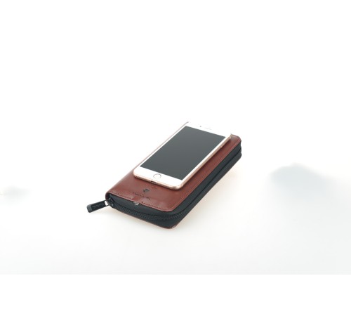 Кошелек Pierre Cardin с рower bank, коричневый, 20,5 х 11,0 х 3,0 см