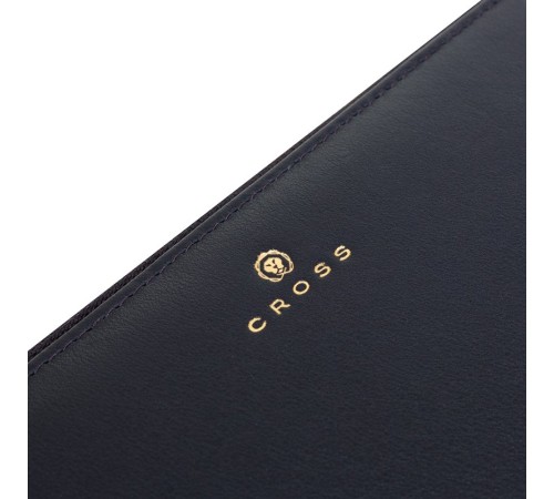 Кошелёк Cross Monaco Navy, кожа наппа, гладкая, цвет тёмно-синий, 19,5 x 10,2 x 2 см