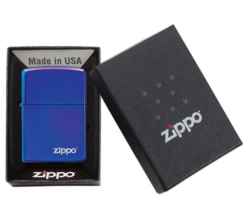 Зажигалка ZIPPO Classic с покрытием High Polish Indigo, латунь/сталь, синяя, глянцевая, 38x13x57 мм