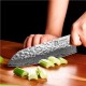 Нож сантоку из дамасской стали Keemake 7 Inch Santoku Knife, синий + бежевый