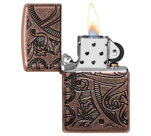 Зажигалка ZIPPO Armor™ с покрытием Antique Copper™, латунь/сталь, медная, матовая, 38x13x57 мм