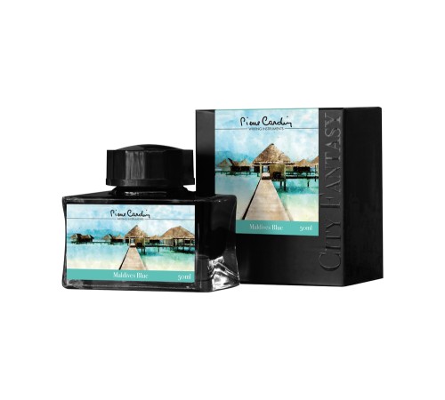 Флакон чернил Pierre Cardin 50мл, серия CITY FANTASY цвет Maldives Blue (Голубые Мальдивы)