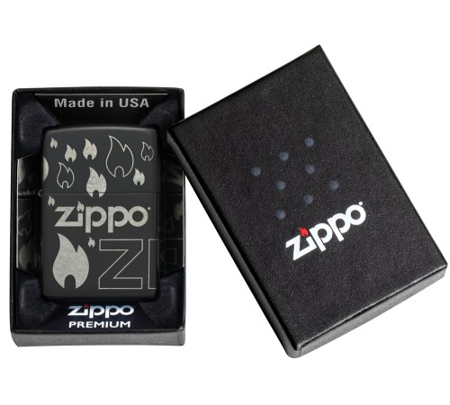 Зажигалка ZIPPO Classic с покрытием Black Matte, латунь/сталь, черная, матовая, 38x13x57 мм