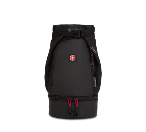 Термосумка для ланча SWISSGEAR, прорезиненный полиэстер 600D, чёрный/красный, 17х17x37 см, 5 л