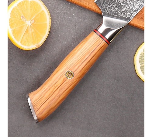 Нож шеф-повара из дамасской стали Keemake 6,5 Inch Chef Knife Phoenix, бежевый